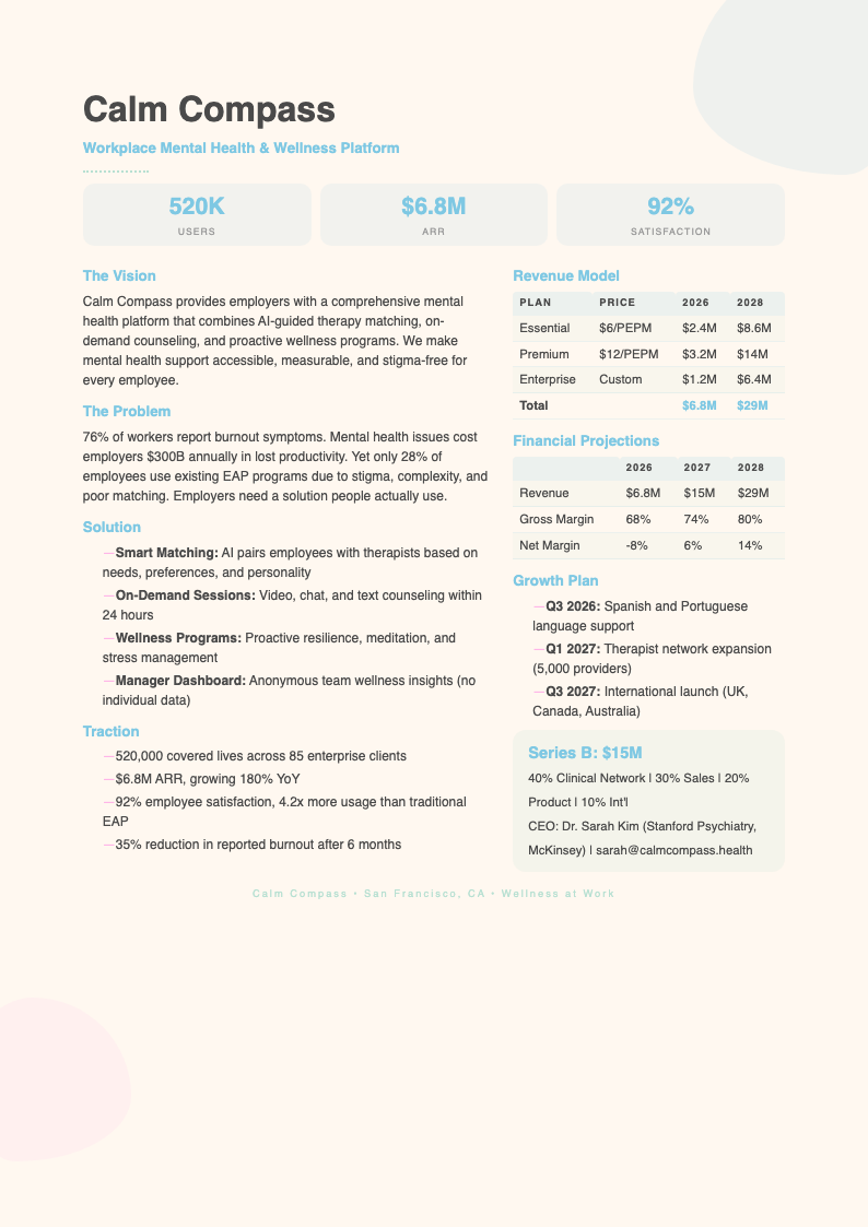 Soft organic flowing business plan